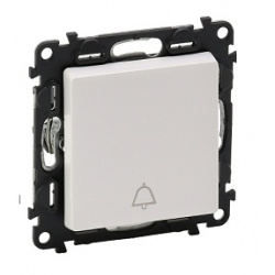 Legrand Valena Life - Spínač č. 1/0 (tlačidlo) so symbolom zvončeka (biely) 752115