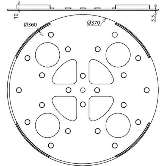 DEHN Podložka gumená veľká 370mm pre betón 17kg (102050)