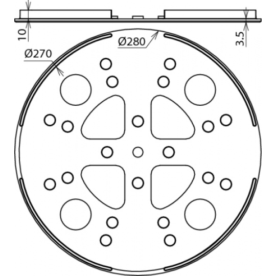 DEHN Podložka gumená malá 280mm pre betón 8,5kg (102060)