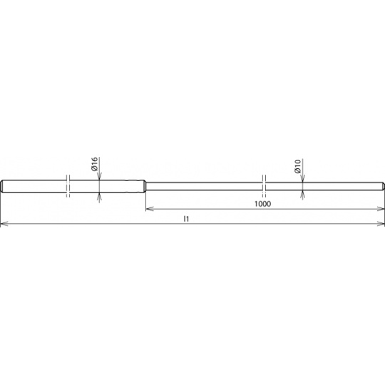DEHN Zachytávacia tyč 2m, zúžená 16/10mm AlMgSi (103220)