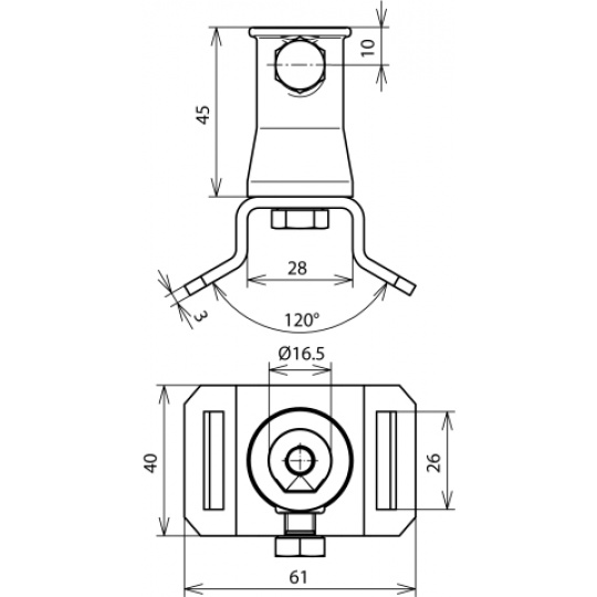 DEHN Objímka na potrubie pre dištančnú izolovanú tyč 16mm (106322)