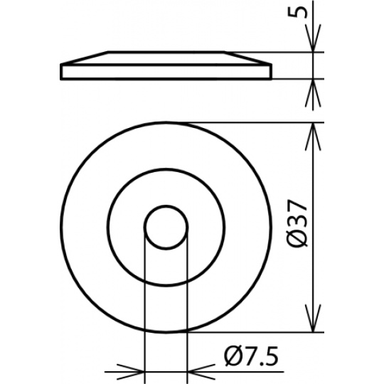DEHN Umelohmotná krytka fí37x5mm vnútorný otvor fí7,5mm (276006)